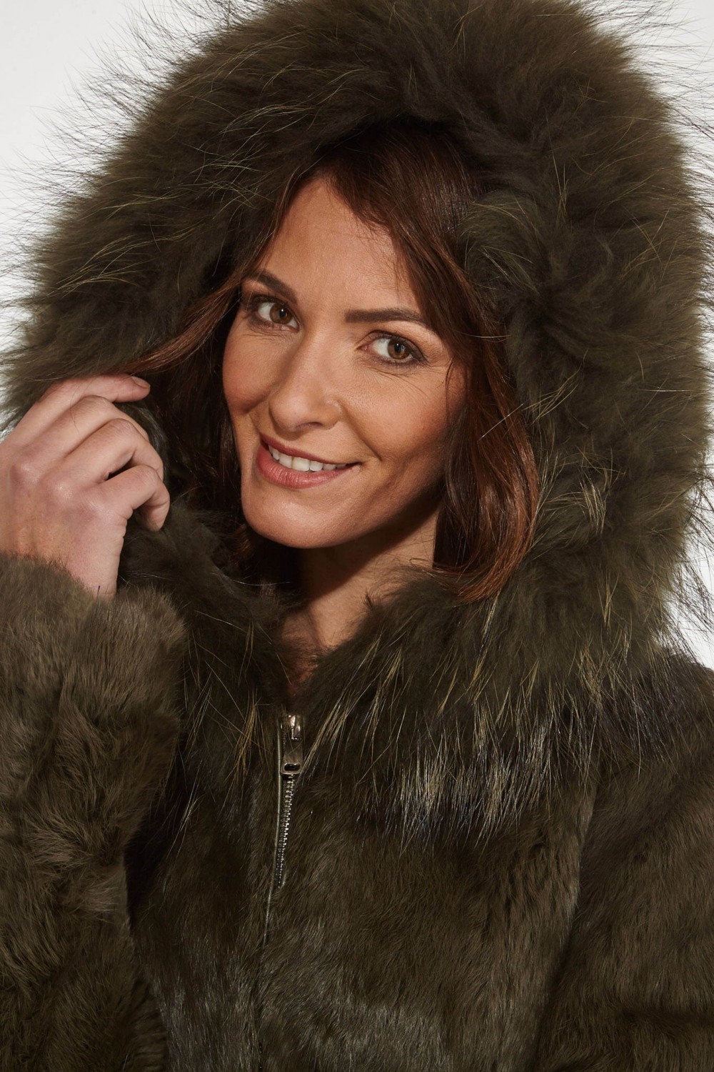 Manteau D'hiver Fourrure Pellessimo Couleur Kaki - Taille 2, Neuf Avec étiquettes, Longue Coupe Basique