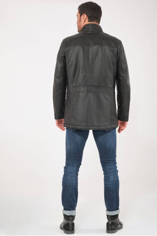 Veste En Cuir Noir Milestone Taille 54 XL - Occasion Très Bon état, Style Moto