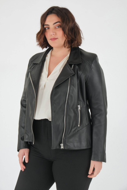 Perfecto femme en cuir, daim, peau lainée Cesare Nori MIRELLA Noir