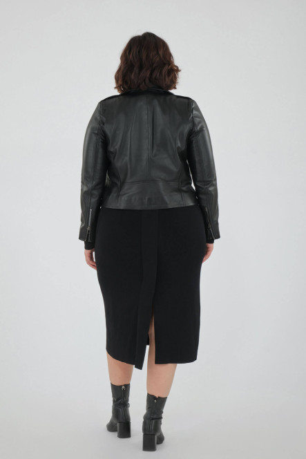 Perfecto femme en cuir, daim, peau lainée Cesare Nori PATIENCE Noir
