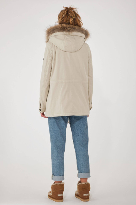 Parka femme avec capuche Blonde N°8 couleur blanc cassé ASPEN COURT 515 Milk 51