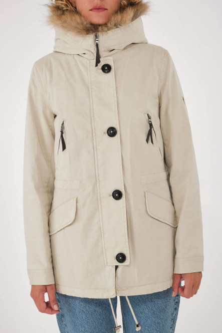 Parka femme avec capuche Blonde N°8 couleur blanc cassé ASPEN COURT 515 Milk 51
