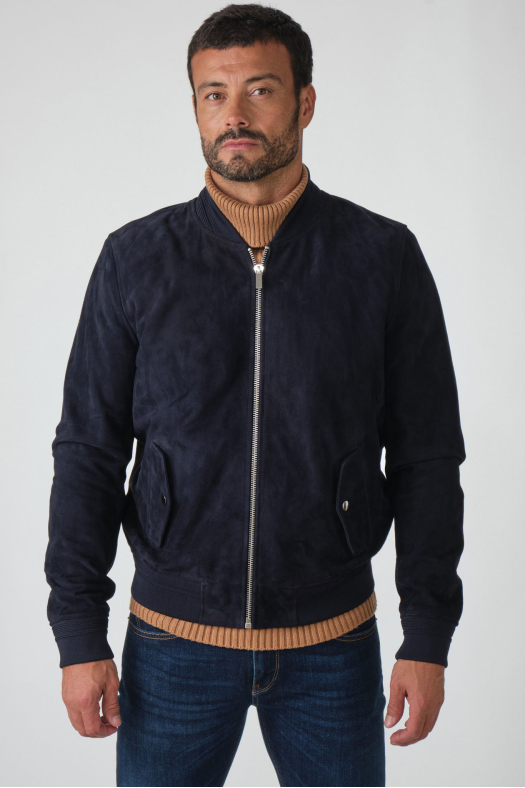 Perfecto en Cuir de Vachette Noir Cintré pour Homme Biker