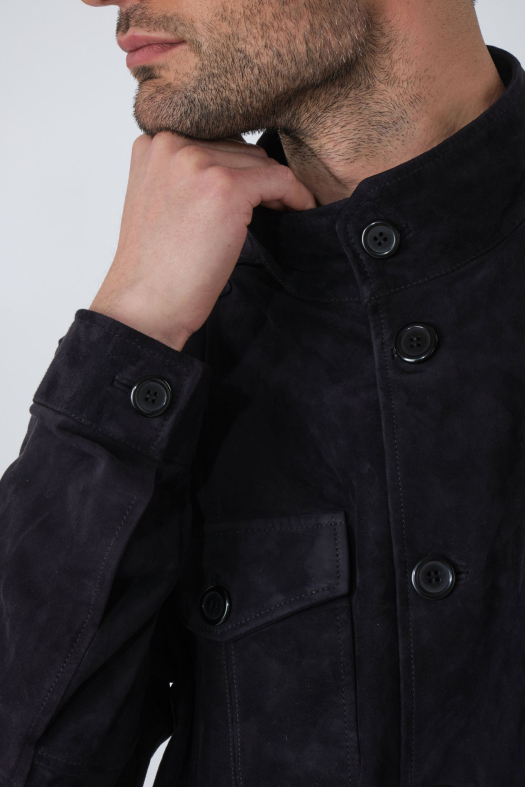 Veste En Cuir Daim Marron Giorgio - Taille 40 - Occasion Très Bon état