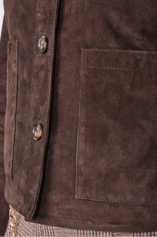 Veste Vintage Eddie Bauer En Cuir Daim Marron - Taille L Grande - Style Rétro Années Y2K