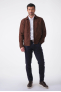 OCTAVE ZIP JACKET SUED marron foncé