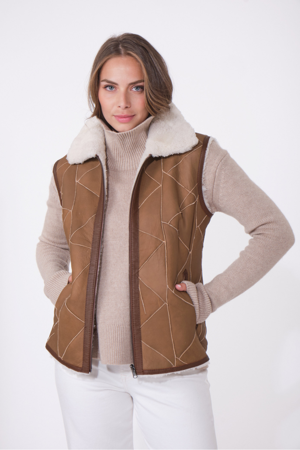 LUCHON camel / ecru