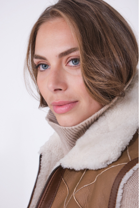 LUCHON camel / ecru