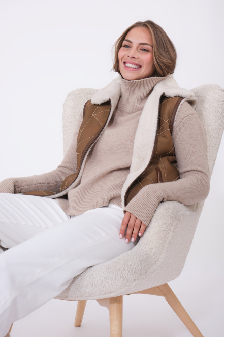 LUCHON camel / ecru