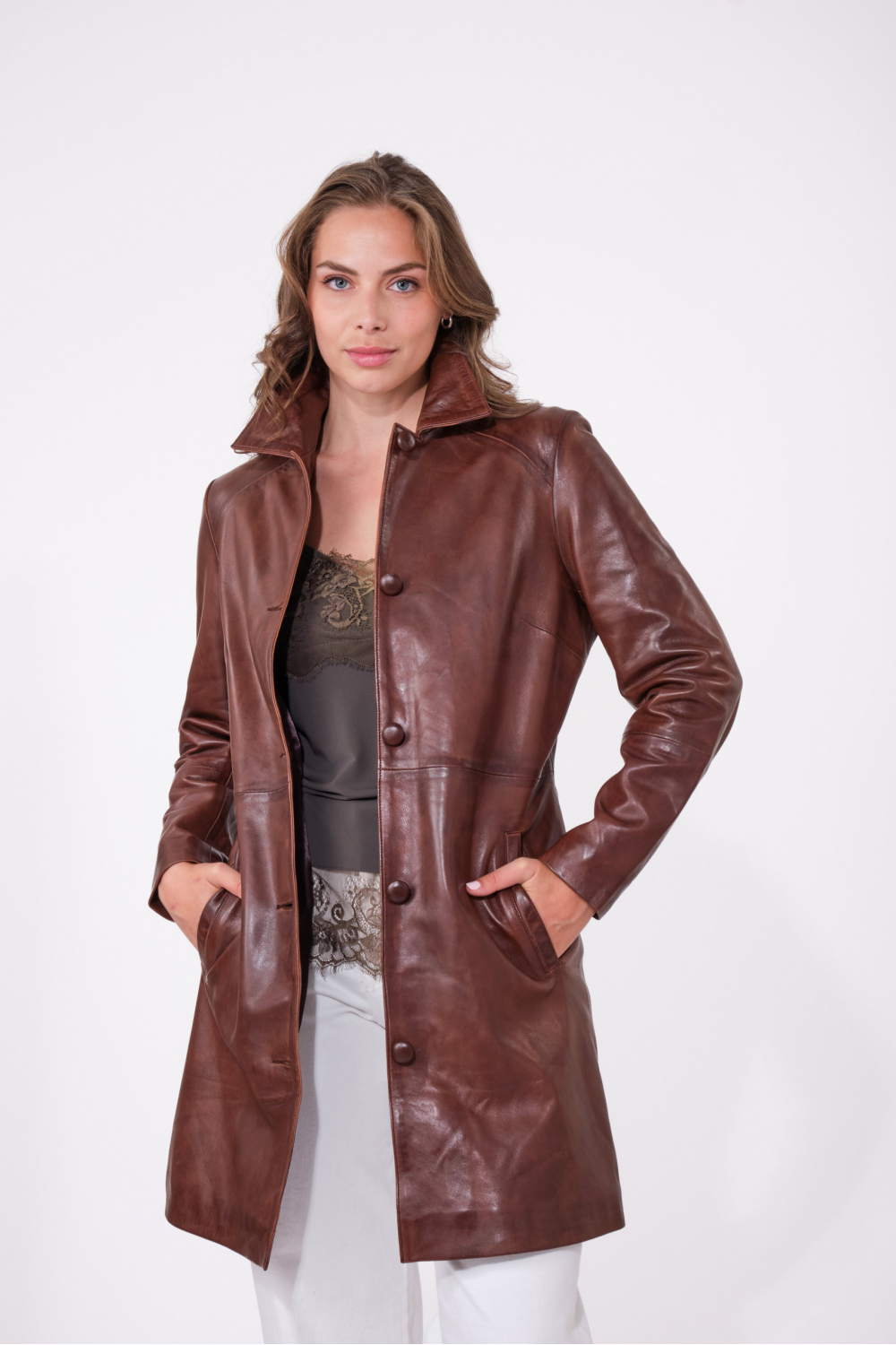 LEONIE BASIC COAT marron
