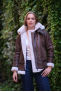 ROXANNE LONG BOMBERS SHEARLING marron foncé
