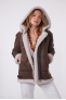 ROXANNE LONG BOMBERS SHEARLING marron foncé