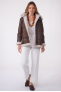 ROXANNE LONG BOMBERS SHEARLING marron foncé
