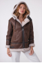 ROXANNE LONG BOMBERS SHEARLING marron foncé