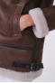 ROXANNE LONG BOMBERS SHEARLING marron foncé