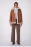 ROXANNE LONG BOMBERS SHEARLING GOLD