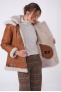 ROXANNE LONG BOMBERS SHEARLING GOLD